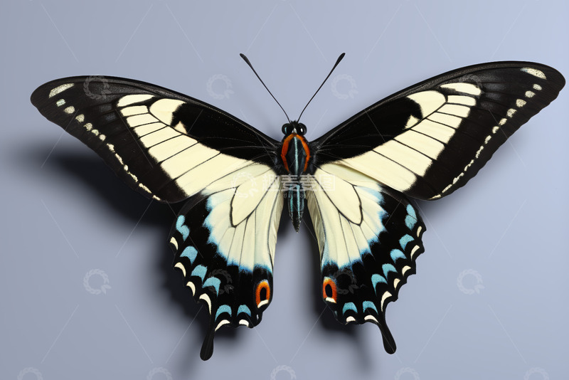 高清大图下载【趣麦麦图】黑白相间蝴蝶特写