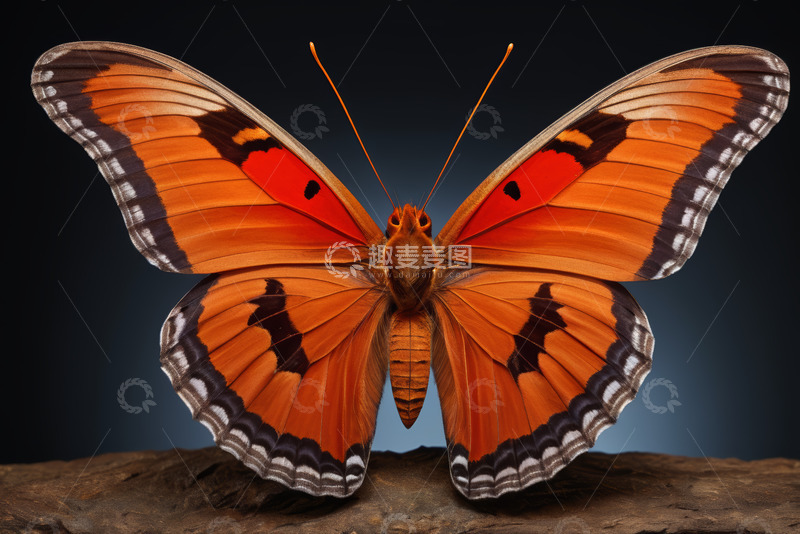 高清大图下载【趣麦麦图】橙黑相间蝴蝶特写