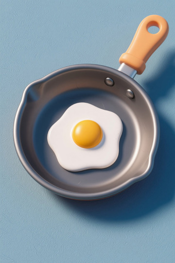 煎锅中的鸡蛋早餐素材
