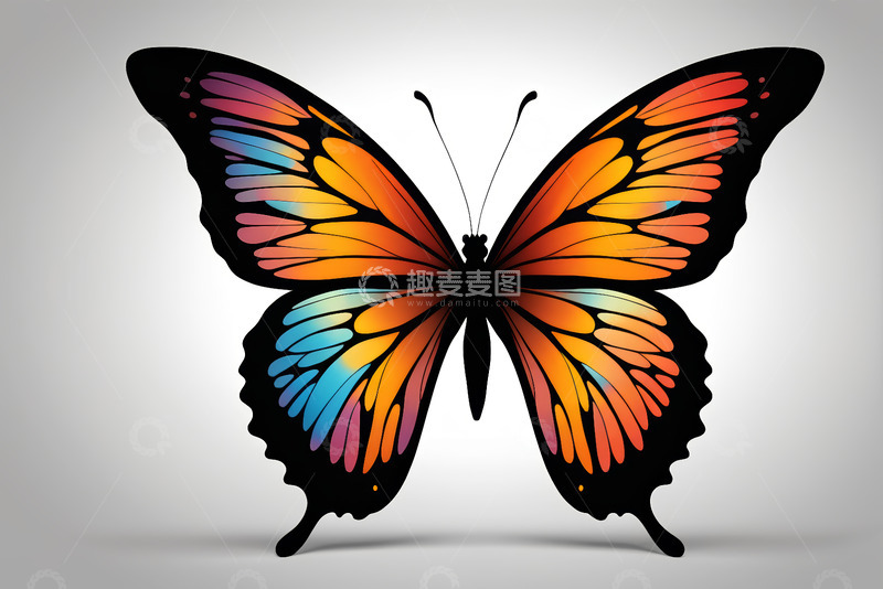 高清大图下载【趣麦麦图】彩色蝴蝶特写