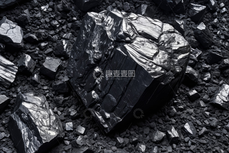 高清大图下载【趣麦麦图】黑色煤炭矿石特写
