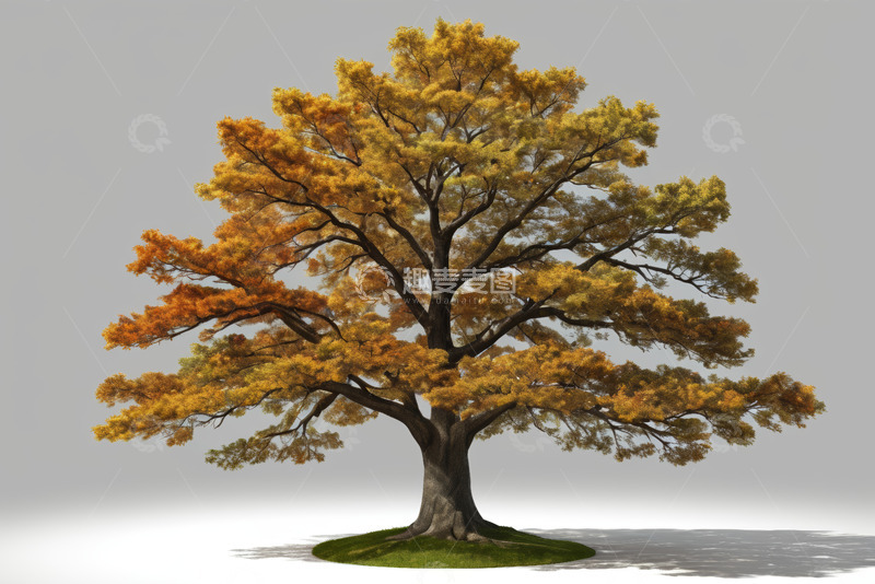高清大图下载【趣麦麦图】秋季单棵树木3D模型素材