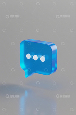 蓝色透明聊天气泡图标