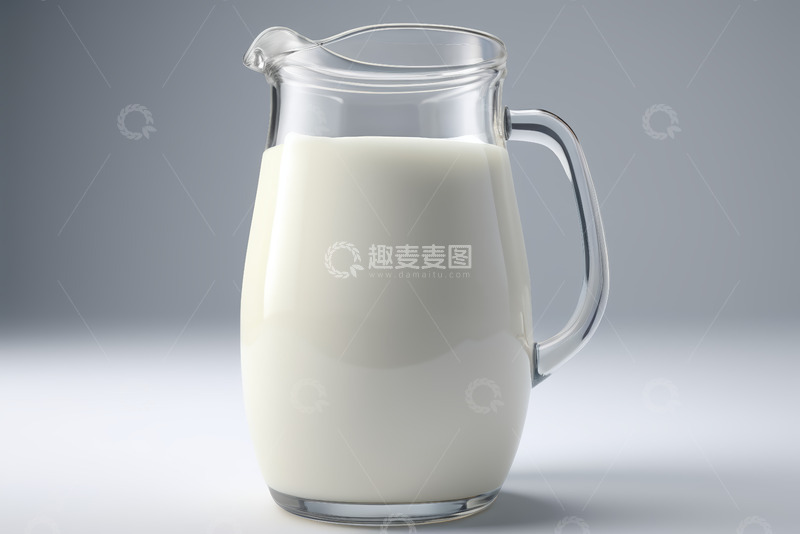 高清大图下载【趣麦麦图】玻璃壶装白色牛奶静物
