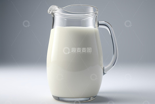 玻璃壶装白色牛奶静物