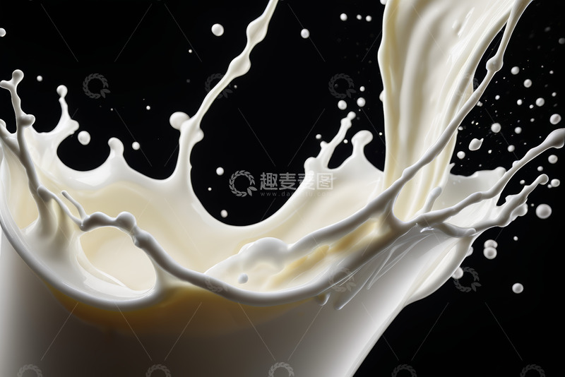 高清大图下载【趣麦麦图】牛奶飞溅微距画面