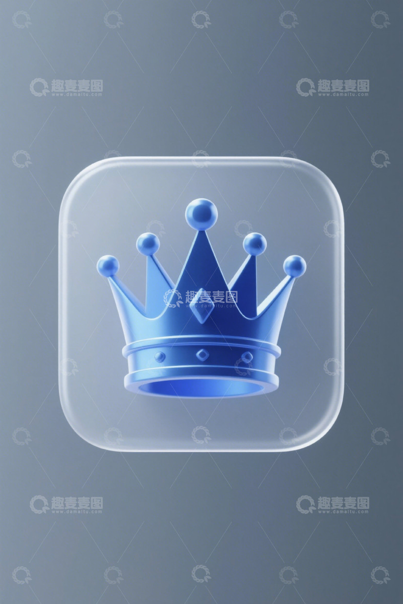 高清大图下载【趣麦麦图】皇冠图标透明按钮素材