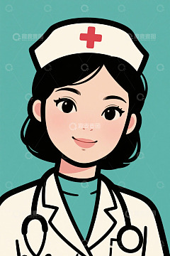 卡通女医生正面形象