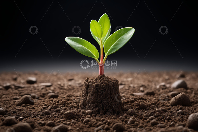 高清大图下载【趣麦麦图】破土而出的嫩绿植物