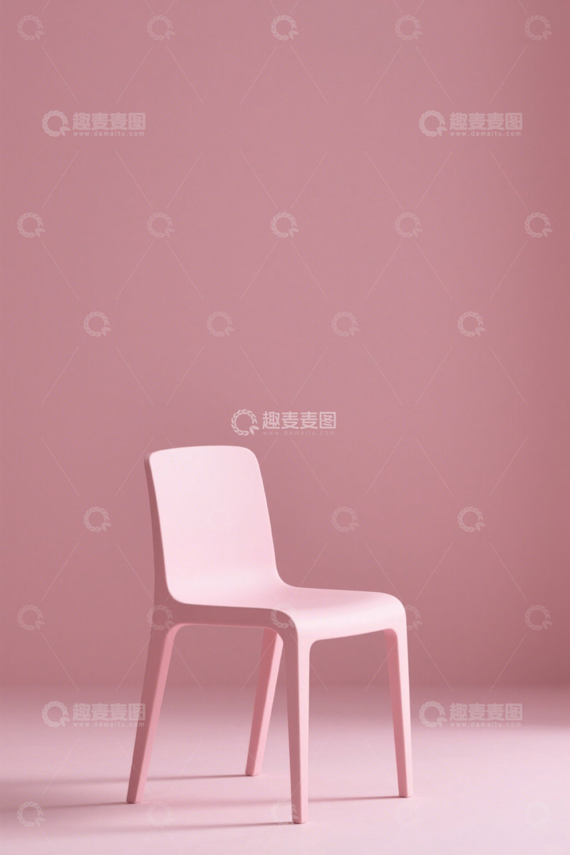 高清大图下载【趣麦麦图】粉色现代简约椅子静物图