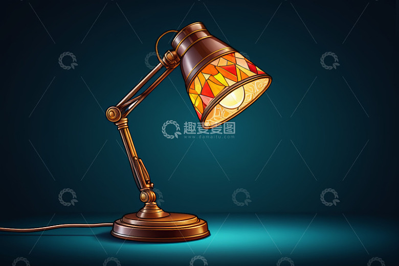 复古台灯特写素材