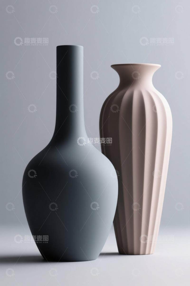 高清大图下载【趣麦麦图】简约风格陶瓷花瓶静物