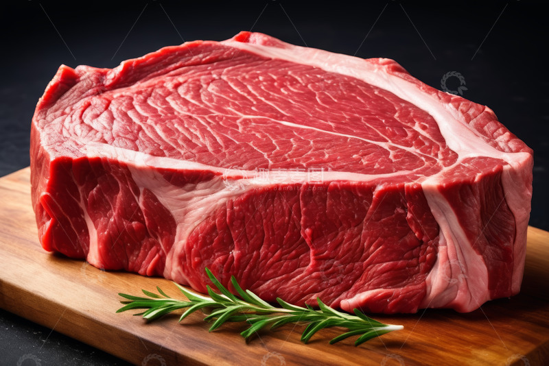 高清大图下载【趣麦麦图】砧板上的新鲜生牛肉