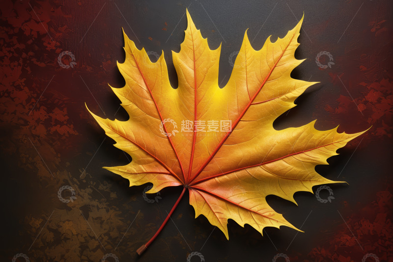高清大图下载【趣麦麦图】特写黄色枫叶背景图