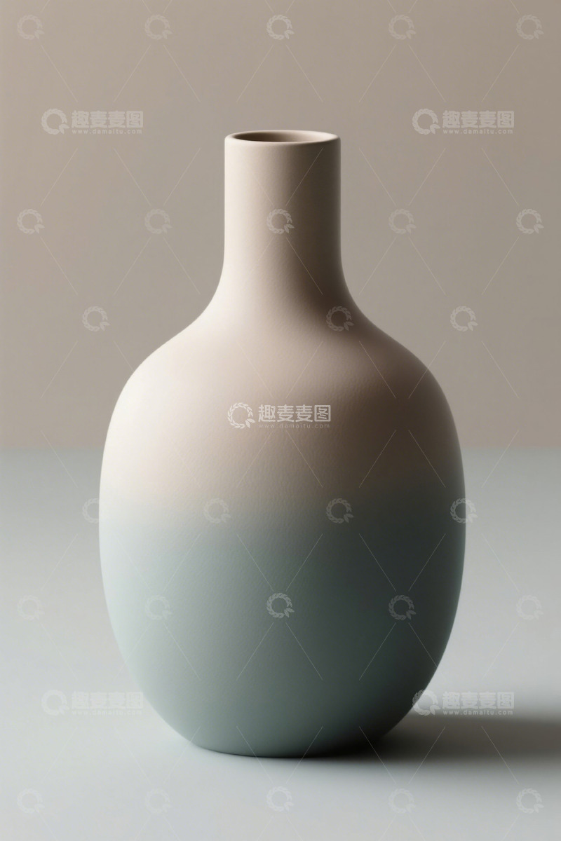 高清大图下载【趣麦麦图】渐变色彩陶瓷花瓶特写