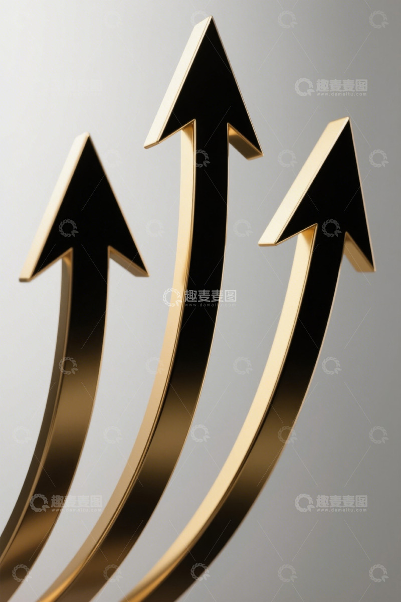 高清大图下载【趣麦麦图】金色向上箭头图案素材