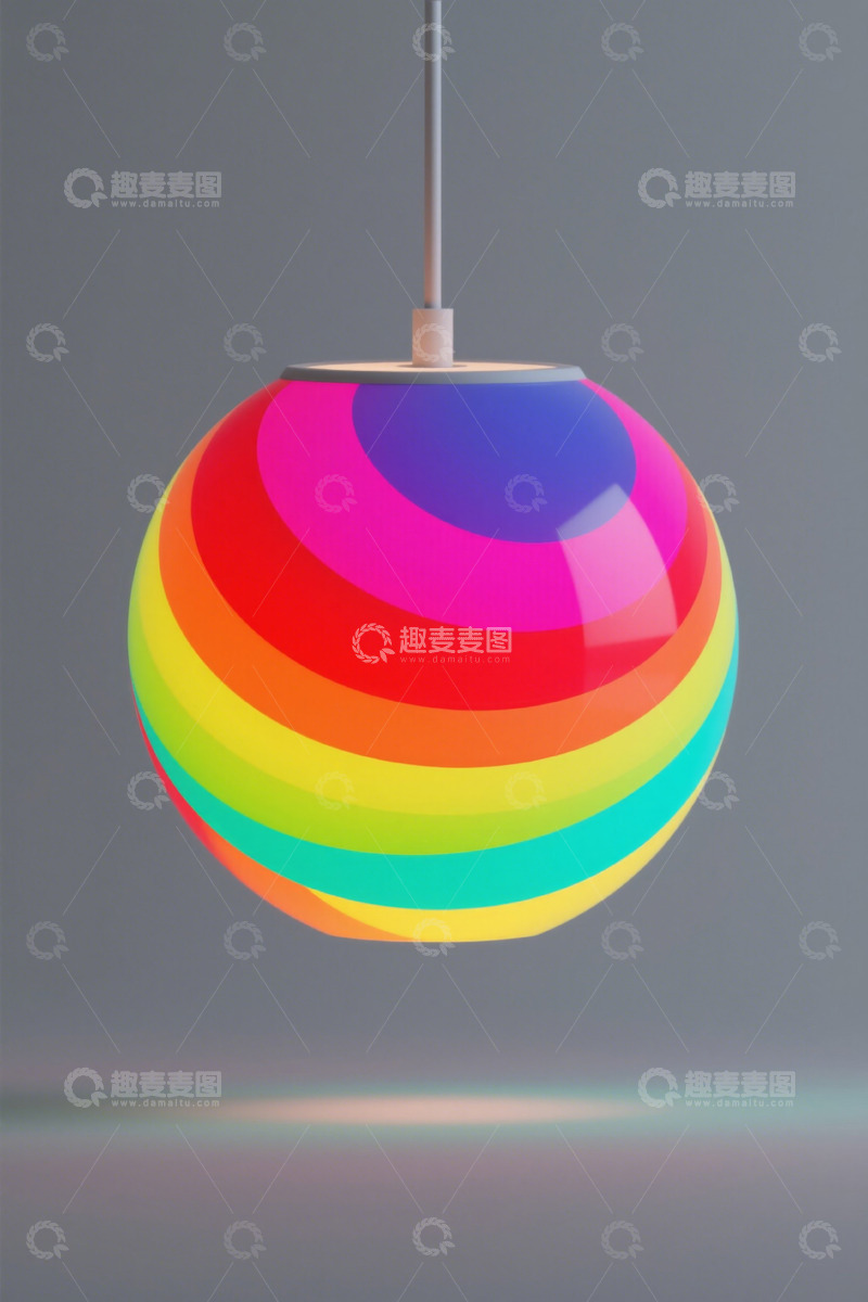 高清大图下载【趣麦麦图】彩色球形吊灯悬空