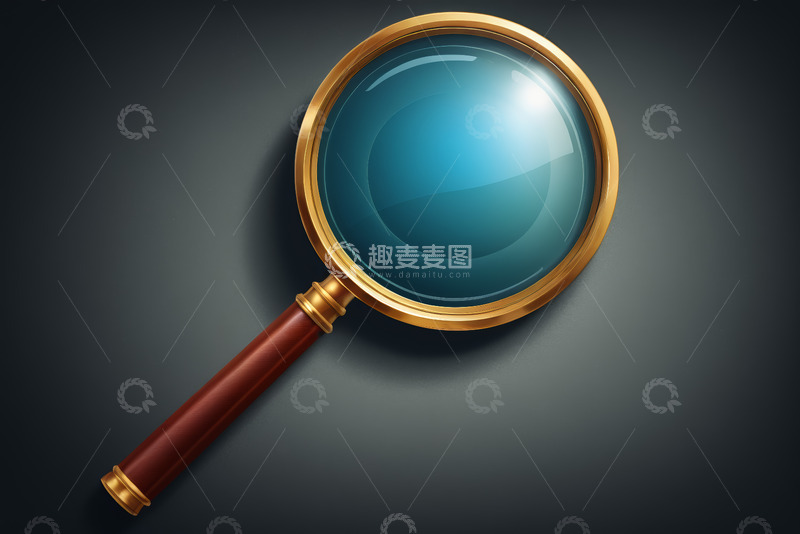 高清大图下载【趣麦麦图】金色放大镜特写素材