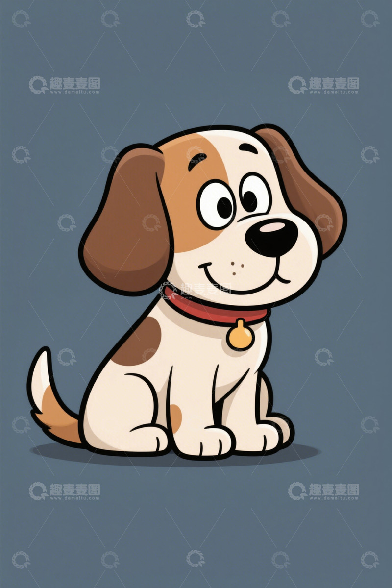 高清大图下载【趣麦麦图】卡通小狗坐着形象