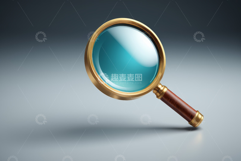 高清大图下载【趣麦麦图】金色放大镜特写