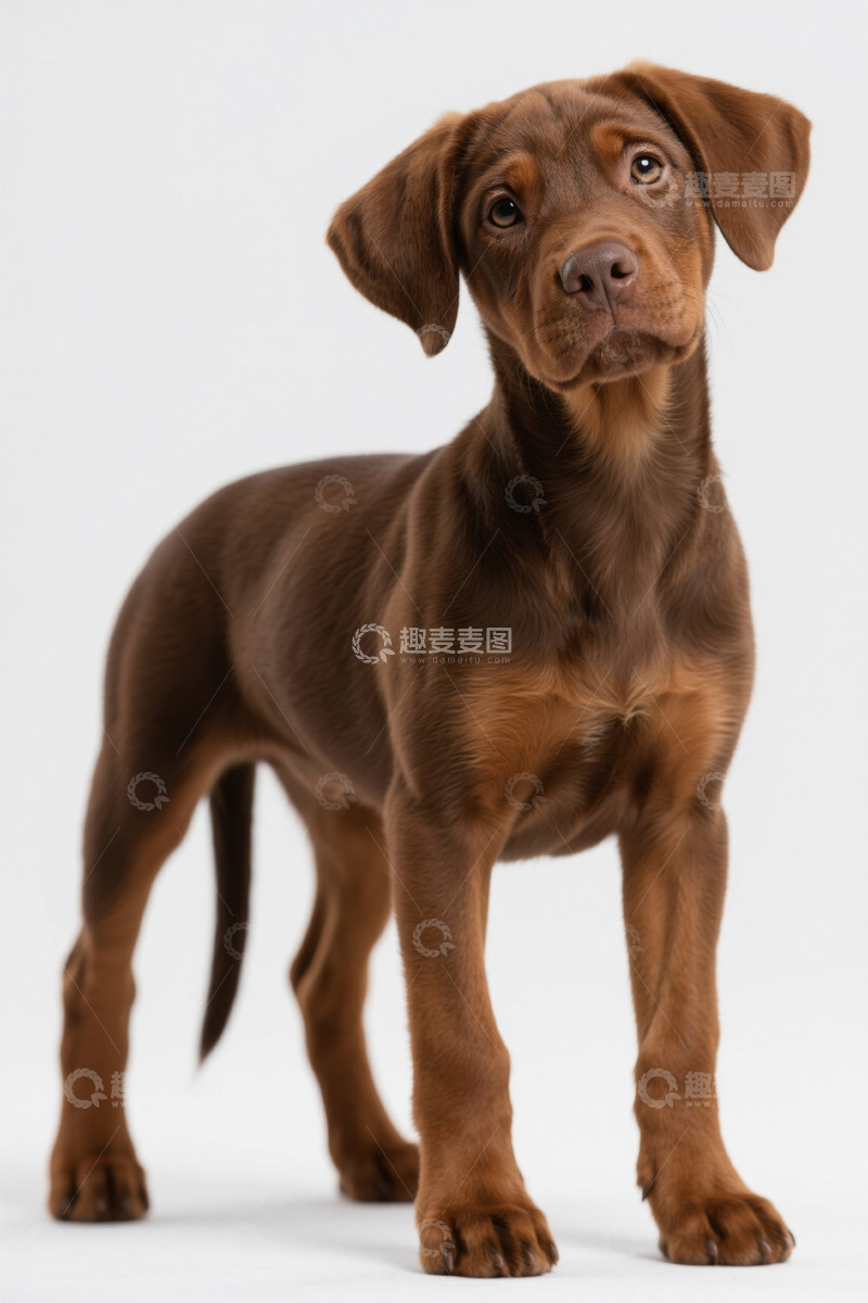 高清大图下载【趣麦麦图】站立的棕色小狗特写
