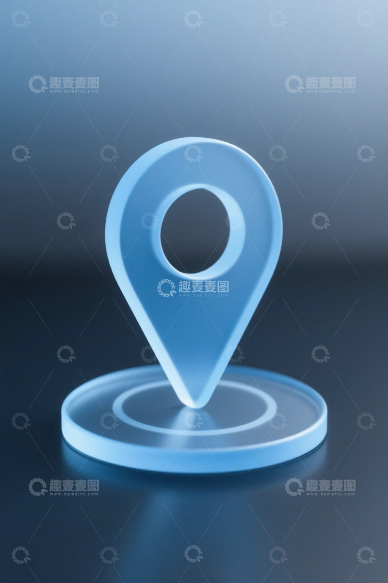 高清大图下载【趣麦麦图】蓝色透明定位图标