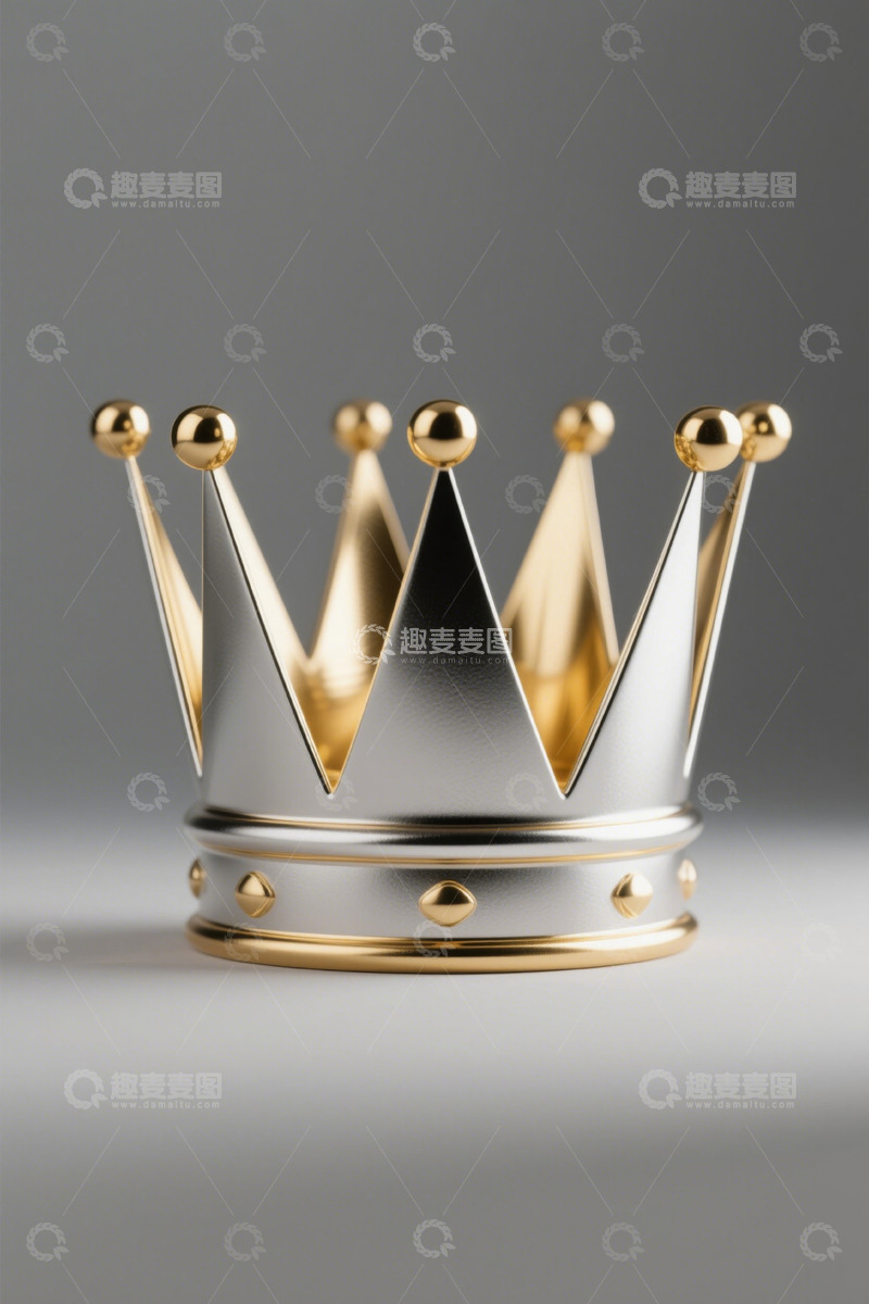 高清大图下载【趣麦麦图】金属皇冠特写素材