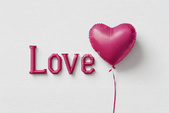 心形气球与love字样素材