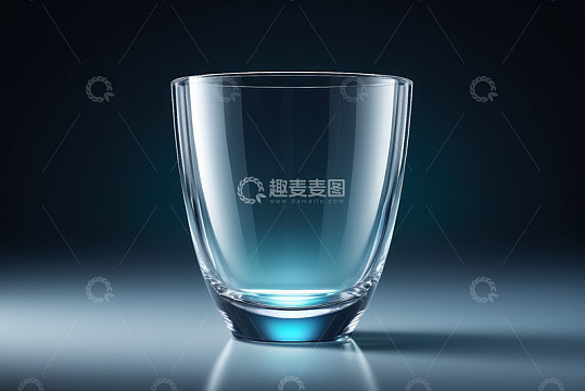 透明玻璃水杯特写
