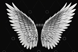 白色羽翼图案设计素材