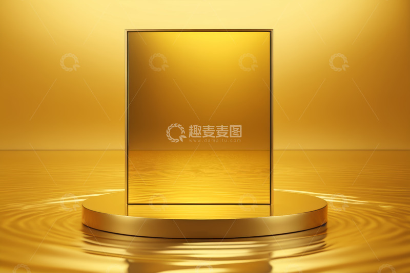 高清大图下载【趣麦麦图】金色展示台与矩形展示物