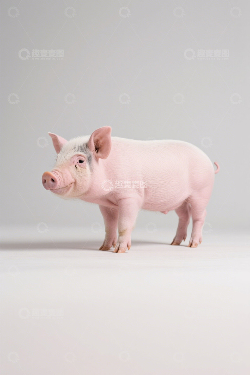 高清大图下载【趣麦麦图】粉色小猪特写