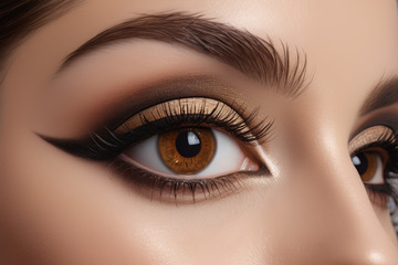 女性眼部精致妆容特写