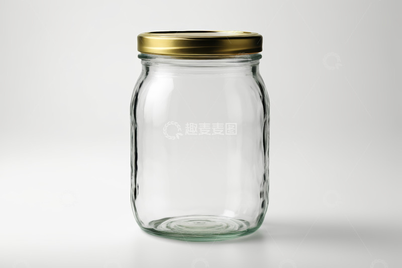 高清大图下载【趣麦麦图】透明玻璃罐配金色盖子