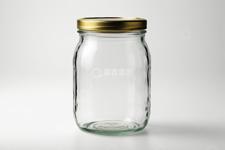 透明玻璃罐配金色盖子