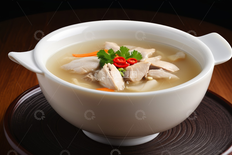 高清大图下载【趣麦麦图】白色碗装美味鸡肉汤