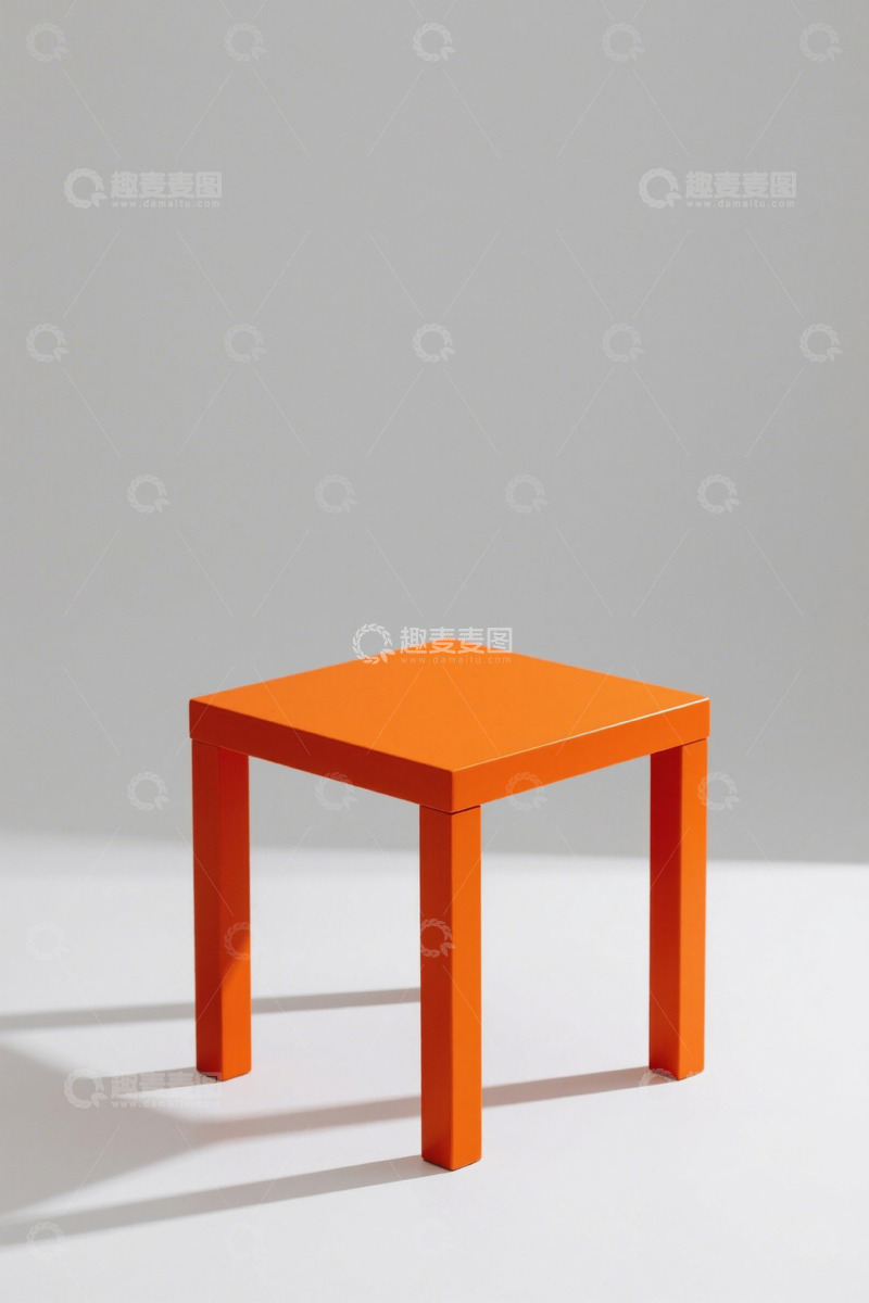 高清大图下载【趣麦麦图】橙色现代简约风格小方桌