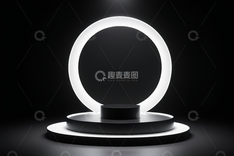 高清大图下载【趣麦麦图】发光圆形展示台