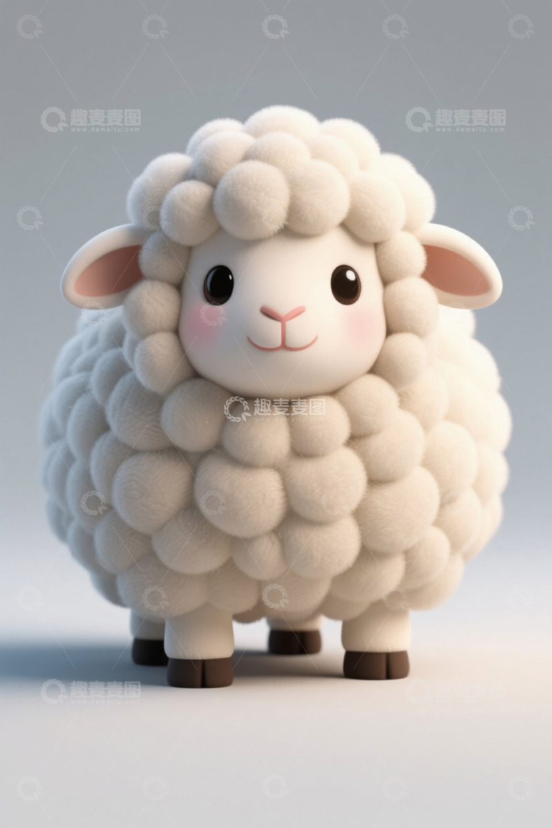 高清大图下载【趣麦麦图】可爱卡通绵羊形象素材