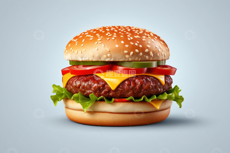 高清大图下载【趣麦麦图】美味牛肉汉堡特写