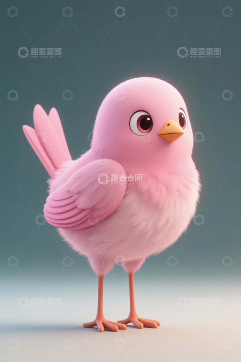 高清大图下载【趣麦麦图】粉色小鸟动画形象