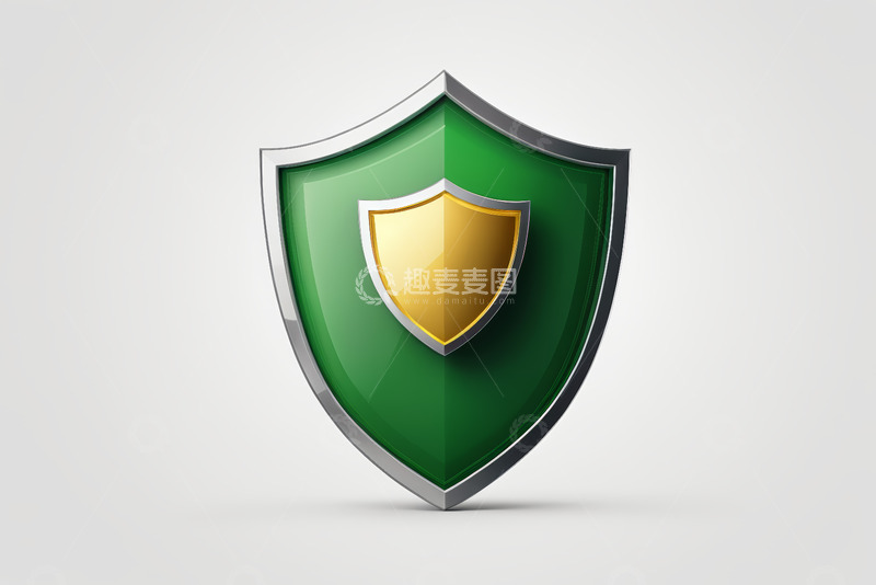 高清大图下载【趣麦麦图】绿色盾牌安全保护标志