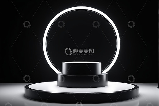 黑底环形光效产品展示台