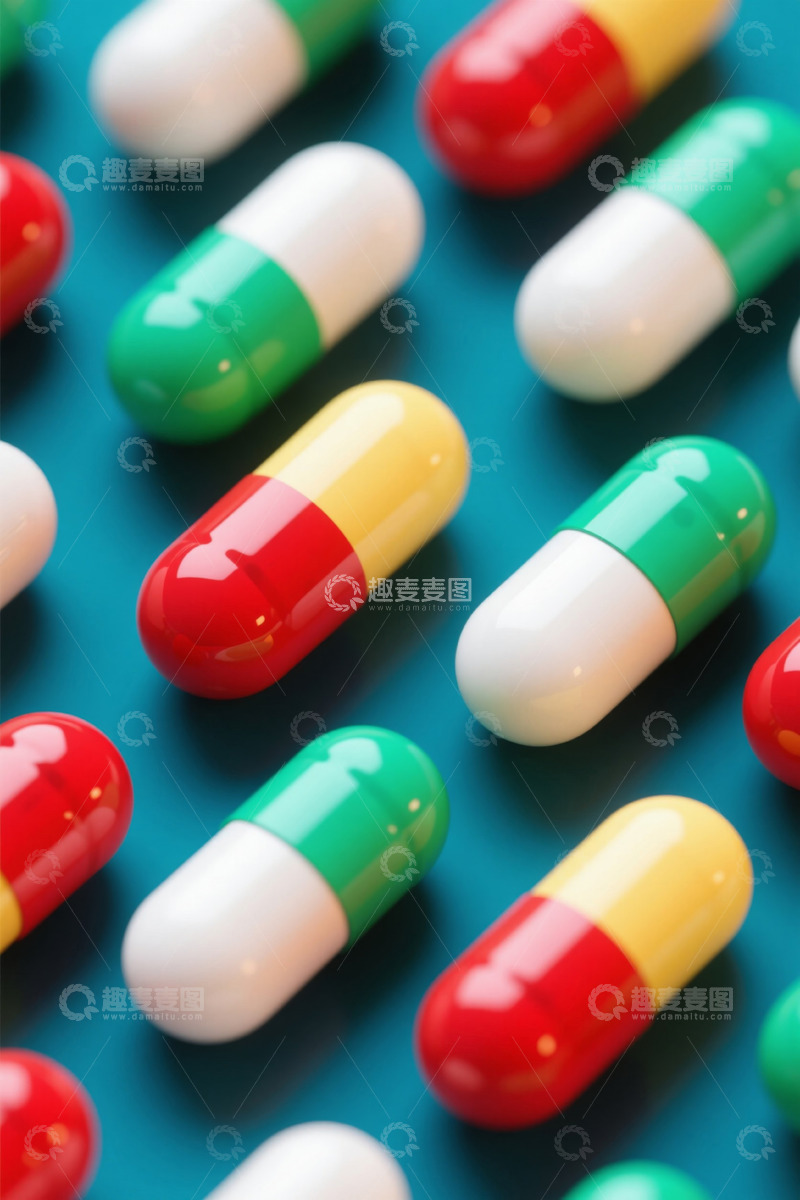 高清大图下载【趣麦麦图】多彩胶囊特写素材