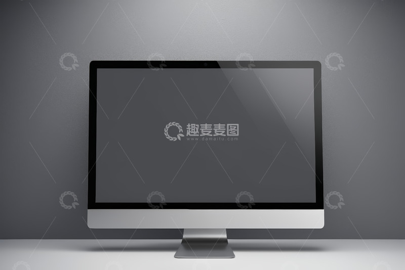 高清大图下载【趣麦麦图】简约背景下的电脑显示器