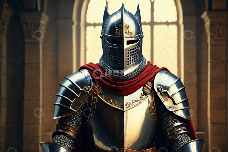 高清大图下载【趣麦麦图】中世纪骑士盔甲肖像