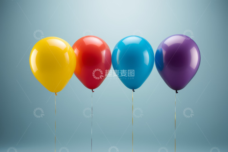 高清大图下载【趣麦麦图】彩色气球排列素材