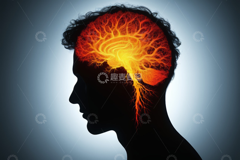 高清大图下载【趣麦麦图】人体头部大脑轮廓图像