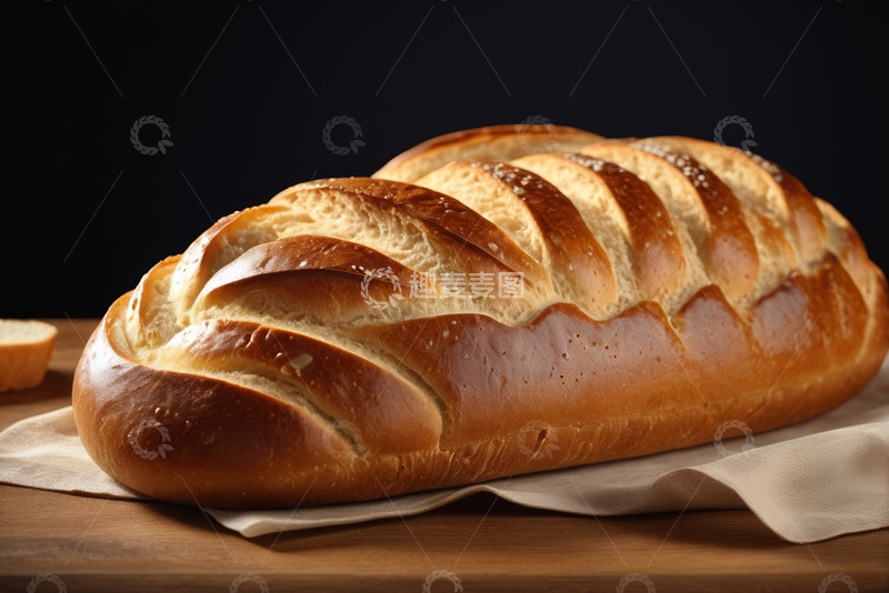 高清大图下载【趣麦麦图】木质桌面上的大面包