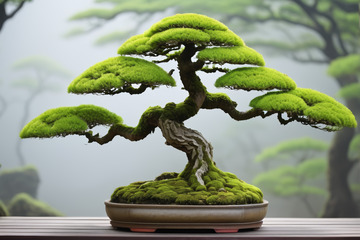 精致造型的绿色盆景